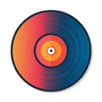 AI generated Vintage Vinyl Record on transparent background png