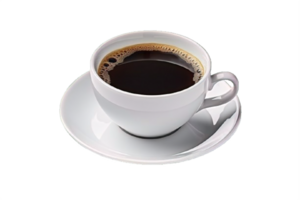 ai generiert schwarz Kaffee im Weiß Tasse png