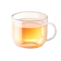 AI generated Transparent Tea Cup with Tea Isolated on transparent  Background png