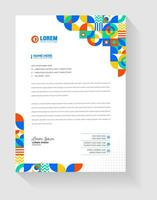 corporate business Abstract style geometric shape pattern letterhead design template. vector