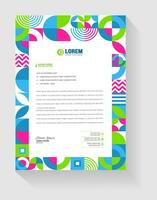 corporate business Abstract style geometric shape pattern letterhead design template. vector