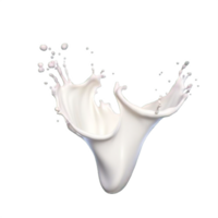 ai generado elegante Leche salpicaduras en transparente antecedentes png