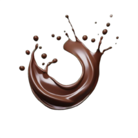 ai generado elegante chocolate chapoteo secuencia en transparente antecedentes png