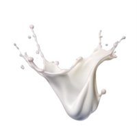 AI generated Elegant Milk Splashes on transparent  Background png