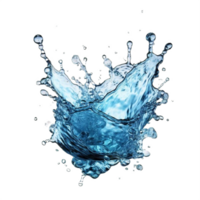 AI generated Dynamic Blue Water Splashes Isolated on transparent  Background png