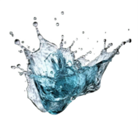 AI generated Dynamic Blue Water Splashes Isolated on transparent  Background png