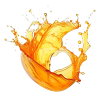 AI generated Vibrant Orange Juice Splash with Fresh Halves on transparent background. ai generative png