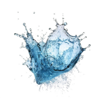 ai gegenereerd dynamisch blauw water spatten geïsoleerd Aan transparant achtergrond png