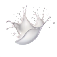 ai generado elegante Leche salpicaduras en transparente antecedentes png