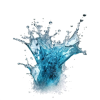 AI generated Dynamic Blue Water Splashes Isolated on transparent  Background png