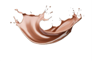 ai généré dynamique Chocolat et Lait éclaboussures isolé sur transparent Contexte png