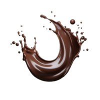 ai generado elegante chocolate chapoteo secuencia en transparente antecedentes png