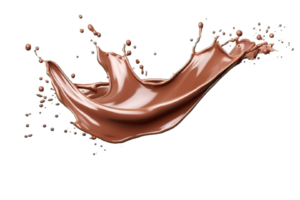 AI generated Dynamic Chocolate and Milk Splashes Isolated on transparent background png