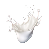 ai generiert elegant Milch spritzt auf transparent Hintergrund png