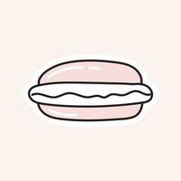 Macaron dessert. Vector illustration in doodle style.