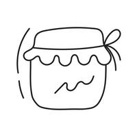 Jar of jam.Vector illustration in doodle style. vector