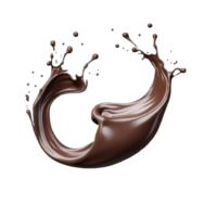 ai generado elegante chocolate chapoteo secuencia en transparente antecedentes png