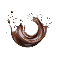 ai generado elegante chocolate chapoteo secuencia en transparente antecedentes png