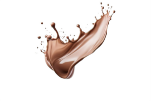 ai generado dinámica chocolate y Leche salpicaduras aislado en transparente antecedentes png