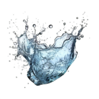 AI generated Dynamic Blue Water Splashes Isolated on transparent  Background png