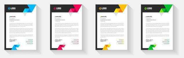 Professional Simple And Clean Elegant Flat Print Ready corporate modern business Abstract style letterhead design template set For Your Project. business letter head bundle trendy design. vector