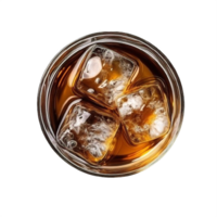 ai generiert Whiskey auf das Felsen im ein Glas isoliert auf transparent Hintergrund png