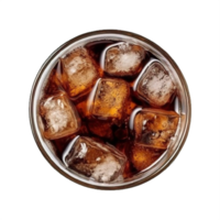 AI generated Whiskey on the Rocks in a Glass Isolated on transparent background png