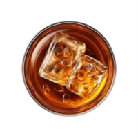 ai generiert Whiskey auf das Felsen im ein Glas isoliert auf transparent Hintergrund png