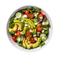 ai gegenereerd knapperig groen groente salade in een kom geïsoleerd Aan transparant achtergrond png