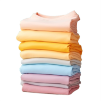 AI generated Stack of Neatly Folded Dress Shirts Isolated on  transparent background png
