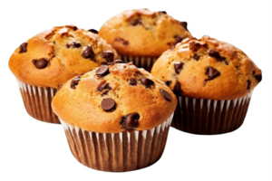 ai genererad choklad chip muffin på transparent bakgrund png