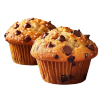 AI generated Chocolate Chip Muffin on transparent background png