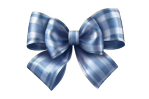 AI generated Set of Four Elegant Blue Silk Bows isolated on transparent background png
