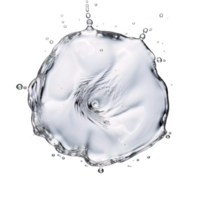 ai generado dinámica agua esfera con salpicar en transparente antecedentes png