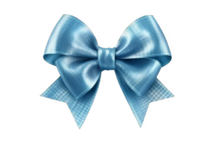 AI generated Set of Four Elegant Blue Silk Bows isolated on transparent background png