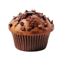 ai gegenereerd chocola spaander muffin Aan transparant achtergrond png