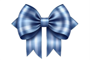 AI generated Set of Four Elegant Blue Silk Bows isolated on transparent background png