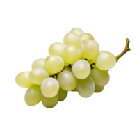ai généré grappe de Frais vert les raisins avec feuille isolé sur transparent Contexte png