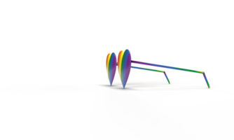 des lunettes de soleil cœur l'amour forme arc en ciel coloré blanc isolé Contexte copie espace liberté transgenres homosexuel lesbienne gay fierté 14 Quatorze février romain lgbtq liberté soutien espérer mode l'amour png