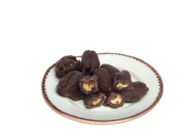 AI generated dried fruit dates covered with a layer of chocolate png