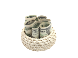 dollars rolled up png