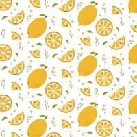 Vector pattern with lemons and slices on it