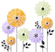 Paper spring flowers png