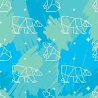 Polar bear geometric shapes. Winter print. Vector. vector