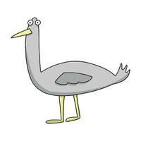 seagull cartoon illustration flat style vector