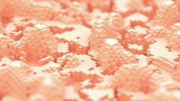 Abstract 3D background, Peach fuzz Pantone Color year 2024, cubes in motion 4k. Ideal for use as background to write text or presentations. 4k resolution. video