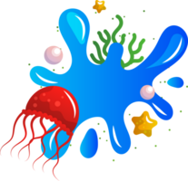 sealife cartoon illustration png