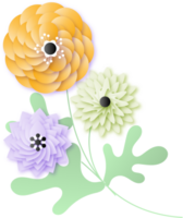 Paper spring flowers png