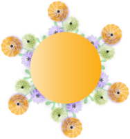 Paper spring flowers png