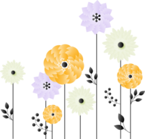 Paper spring flowers png